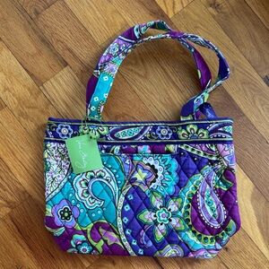 Vera Bradley Shoulder Bag Purse Heather Purple Paisley Small Tote NWT